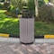Alpine Industries 32 Gallon Gray All-Weather Slatted Wood Style Panel Steel Commercial Outdoor Trash Can Receptacle ALP4400-01-GRY-RB - alternate 9